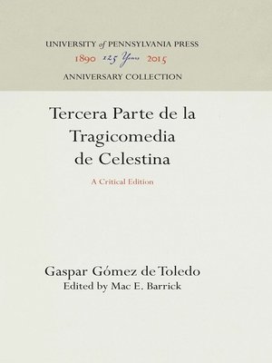 cover image of Tercera Parte de la Tragicomedia de Celestina